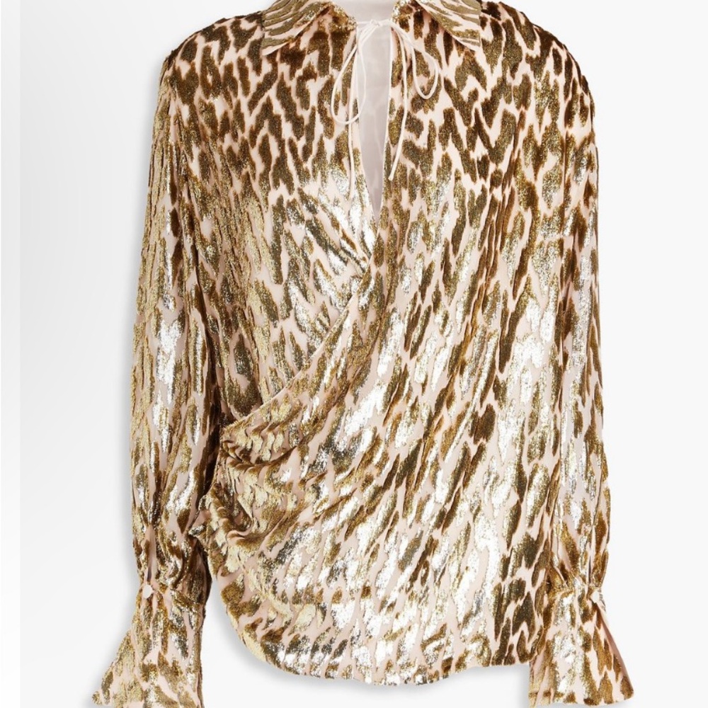 Simkhai- Luella lamé fil coupé blouse